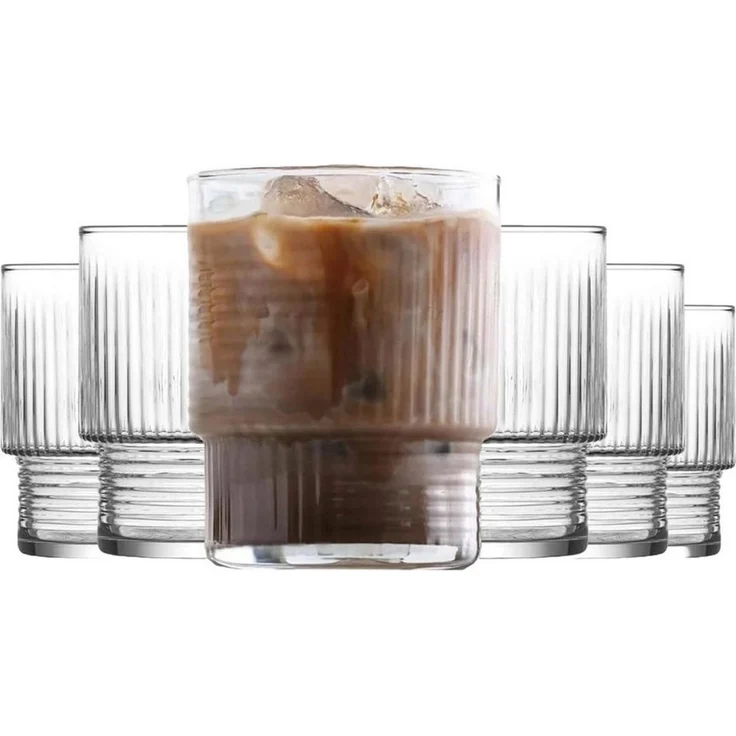 LAV Gläser-Set Helen Softdrinkgläser, 6-tlg, Glas, 6er Set, 325ml, stapelbar, Ideal für Softdrinks, Säfte und Limonade. – Bild 1