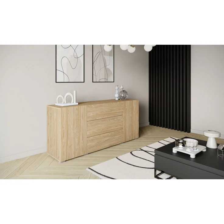 Home affaire Sideboard BERLIN, Moderne grifflose Kommode Breite 150 cm, 4 Schubkästen/ 2 Türen – Bild 3