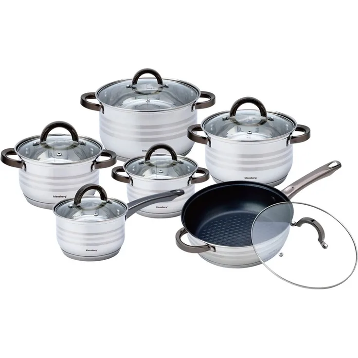 Klausberg Klausberg Stahltöpfe 12 Elemente 2,1l, 2,1l, 2,9l, 3,4l, 3,9l, 6,6l KB7702