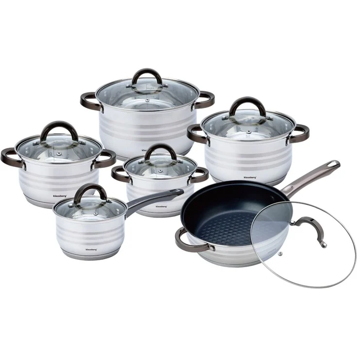 Klausberg Klausberg Stahltöpfe 12 Elemente 2,1l, 2,1l, 2,9l, 3,4l, 3,9l, 6,6l KB7702