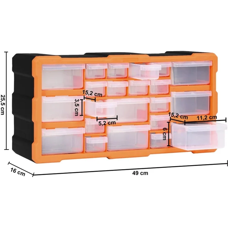 vidaXL Multi-Schubladen-Organizer mit 22 Schubladen 49x16x25,5 cm 147583 – Bild 9