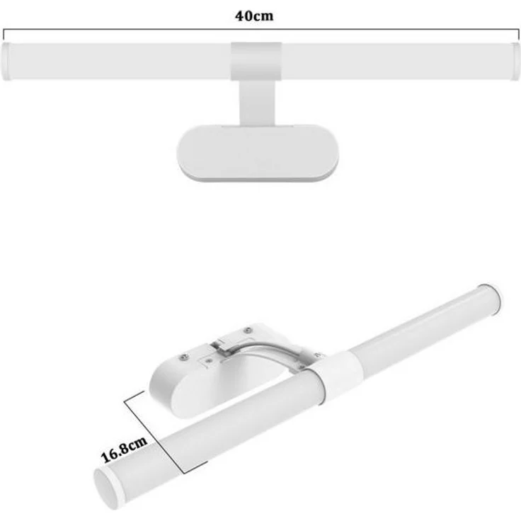 Nettlife LED Spiegelleuchte Schwarz 6W/8W 4000K 40/60CM Spiegellampe, LED fest integriert, Neutralweiß, für Küche schrank Keller – Bild 4