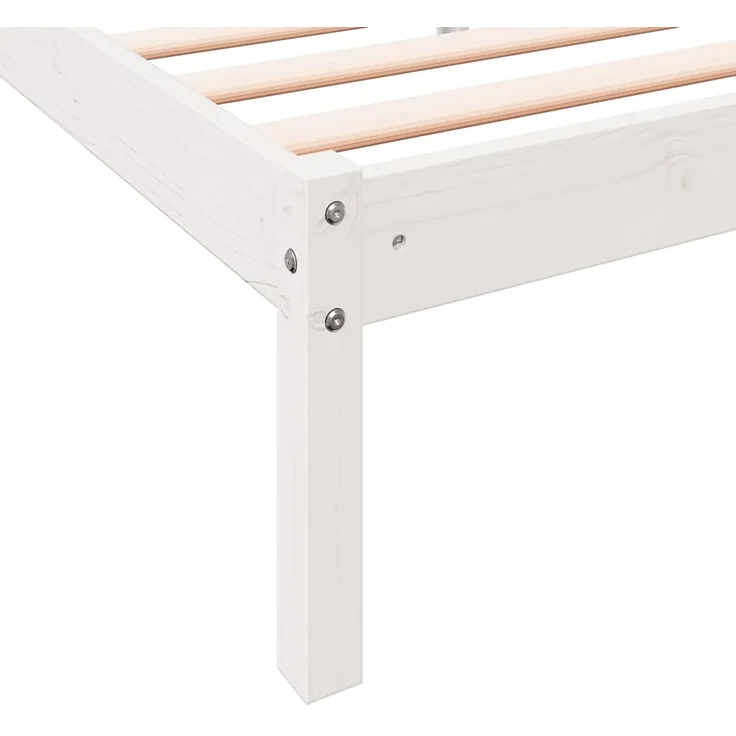 vidaXL Massivholzbett Extra Lang ohne Matratze Weiß 200x210 Kieferholz 852413 – Bild 6