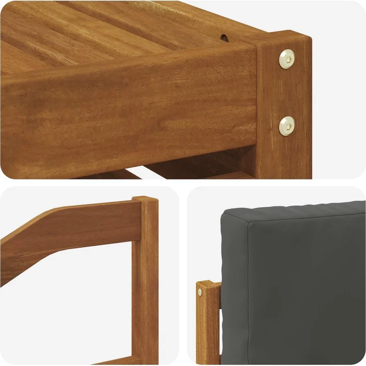 vidaXL Outdoor-Sofagarnitur 5 stk. 4-Sitzer Natur und Anthrazit 3374787 – Bild 7