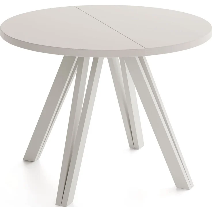 WFL GROUP Esstisch Ravano ausziehbar rund modern mit Holzbeinen in Kaschmir (MADE IN EU, drei Größen – 100 cm, ausziehbar auf 140/180 cm), platzsparender Tisch für kleine Küche, Esszimmer oder Wohnzimmer – Bild 1