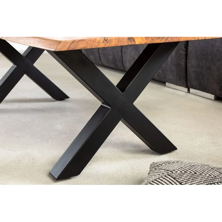riess-ambiente Couchtisch MAMMUT 120cm natur / schwarz (Einzelartikel, 1-St), Massivholz · Metall · Baumkante · Akazie · Wohnzimmer · Industrial – Bild 9