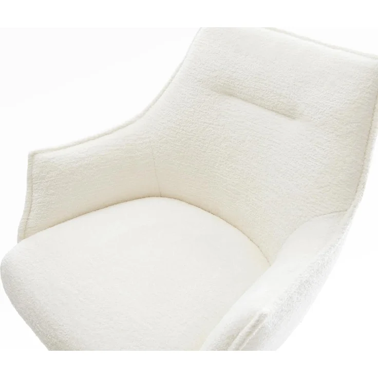 Barstuhl Alja-Flex Bouclé Soft Beige Freischwinger Flach Metall Schwarz Taschenfederkern – Bild 5