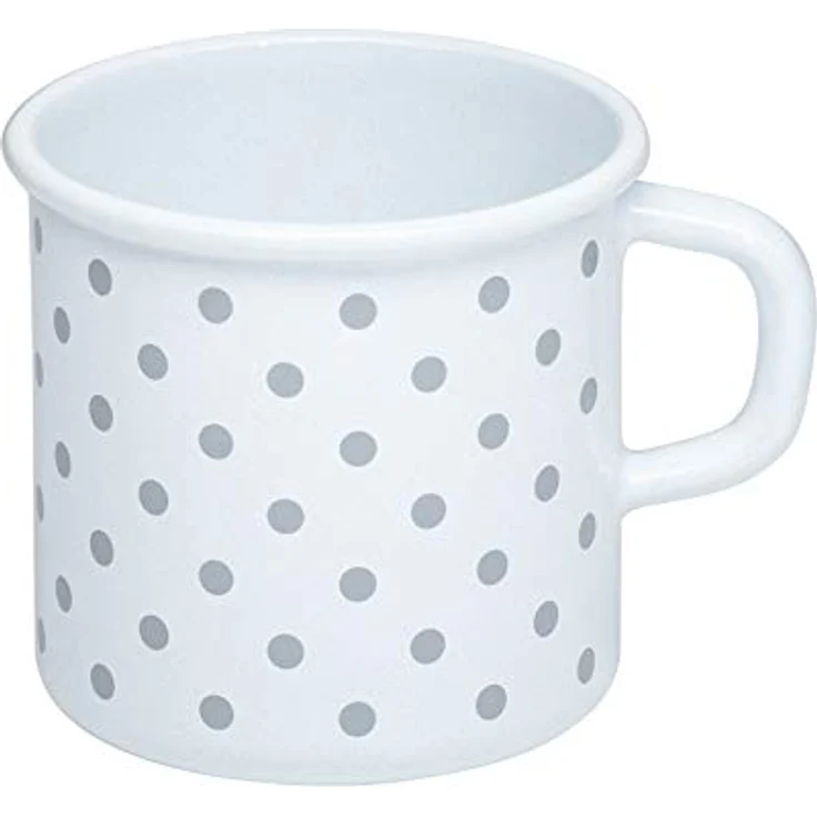 Riess Pünktchen grau mit Bördel / Becher 8cm,3/8 Liter – Bild 2