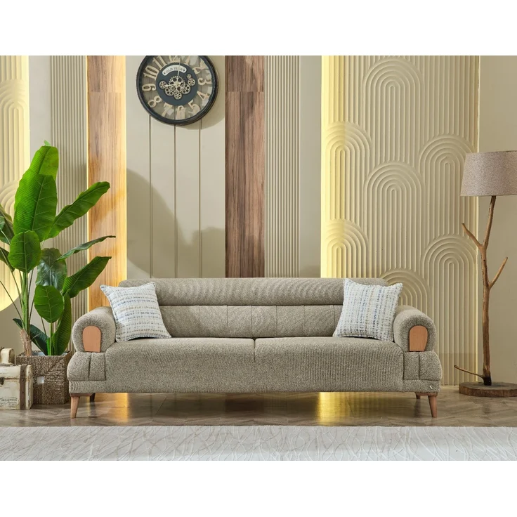 Sitzgruppe/Sofa Set - Wohnzimmergarnitur "Marivela" 3+3+1-Beige – Bild 4