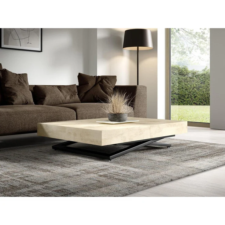 Compleo Couchtisch ausziehbar und höhenverstellbar, Modern Design, 120/200 x 80 x 27-80cm – Bild 1