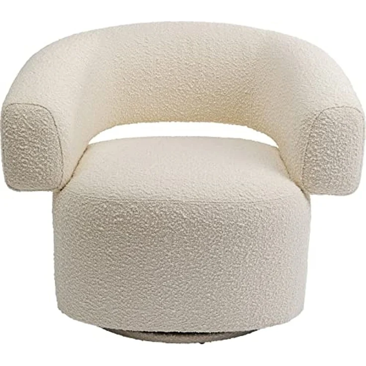 Kare Design Drehsessel Maye, Creme, 360 Grad drehbar, Drehsessel, Sessel, Handarbeit, 86 x 76 x 70 cm (H/B/T) – Bild 1