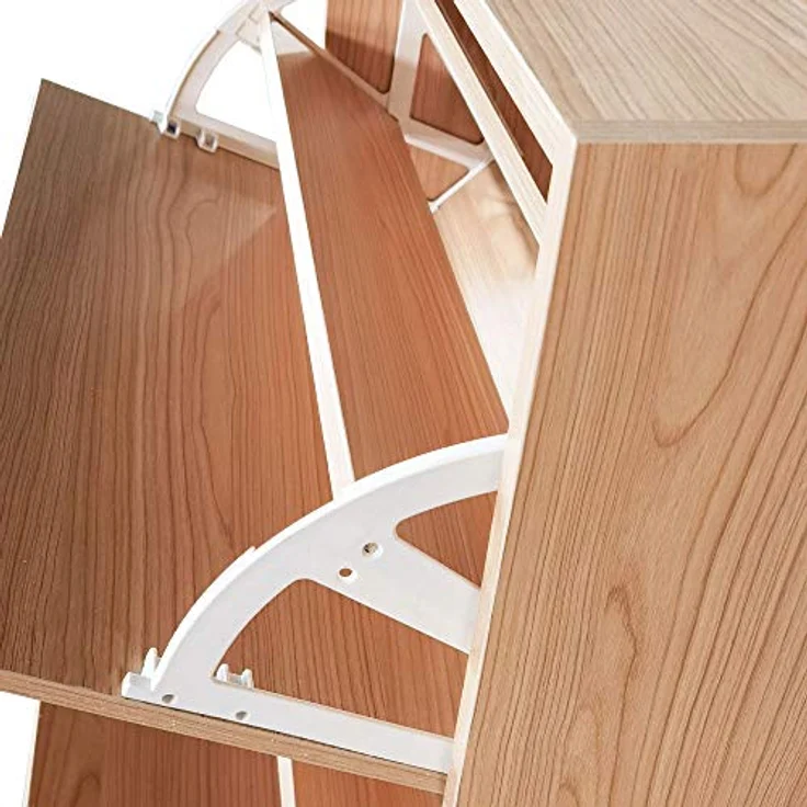 BAKAJI Schuhschrank aus MDF-Holz mit 3 Türen, Schuhregal, versenkbare Griffe, doppelte Tiefe, kompakte Größe, 63 x 24 x 115 cm, platzsparend, Eingangsbereich zu Hause (Eiche) – Bild 8