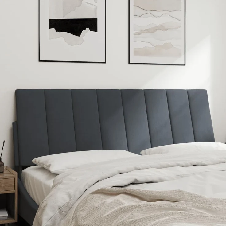 vidaXL Kopfteil-Kissen Dunkelgrau 120 cm Samt 374662 – Bild 3