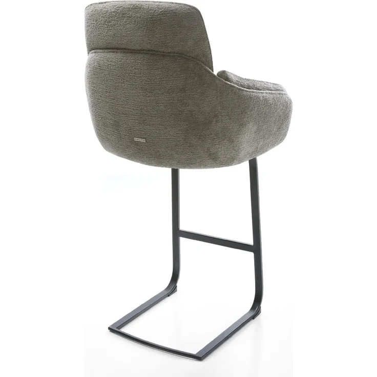 Barstuhl Luan-Flex Bouclé Soft Schlamm Freischwinger Flach Metall Schwarz – Bild 6