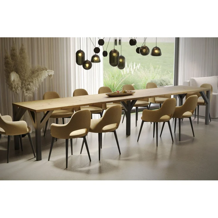 Endo-Moebel Kulissen-Esstisch XXL Dunaj 130-405cm ausziehbar erweiterbar extra groß 4m lang, für 10-12 Personen, breit, riesiger Designtisch, Funktionstisch modern – Bild 1