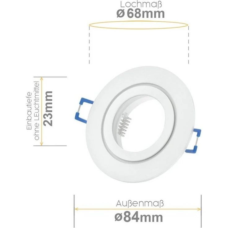 Sweet LED Deckenspot Bad IP44 spots 4 stück weiß Badezimmer Aluminium, ohne Leuchtmittel, Einbauspots, Deckenspots, Einbaustrahler, Deckenlampe – Bild 2