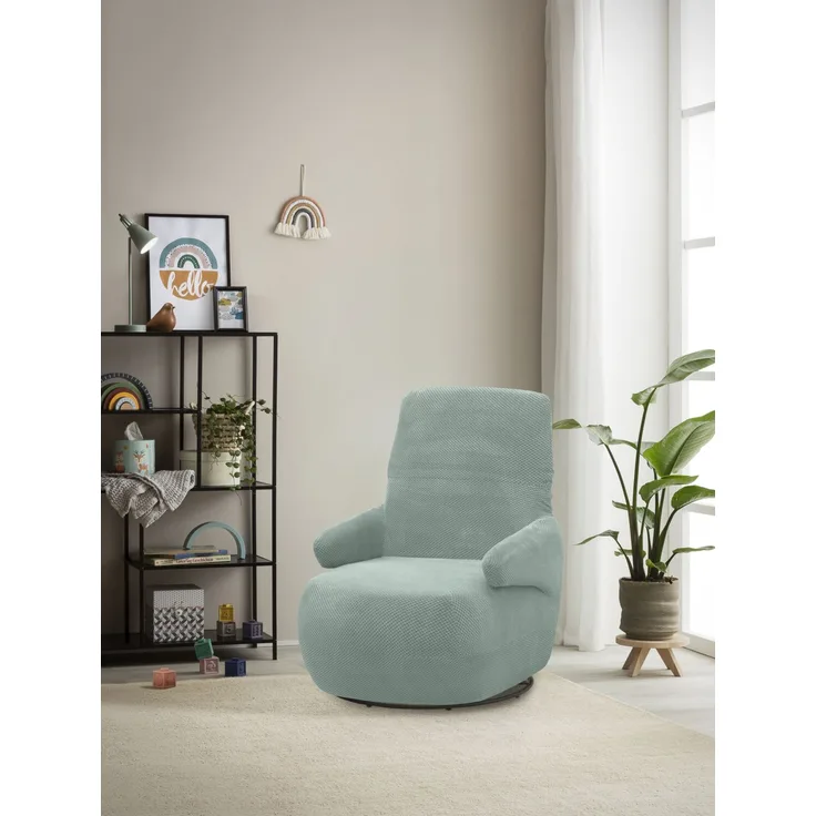 DOMO. collection Sessel 700015, Polstersessel, gepolsterte Rückenlehne, Rückenfunktion, Drehfunktion, Wippfunktion, Cocktailsessel, Loungesessel, 68 x 88 x 67 (BxTxH), grün (mint)