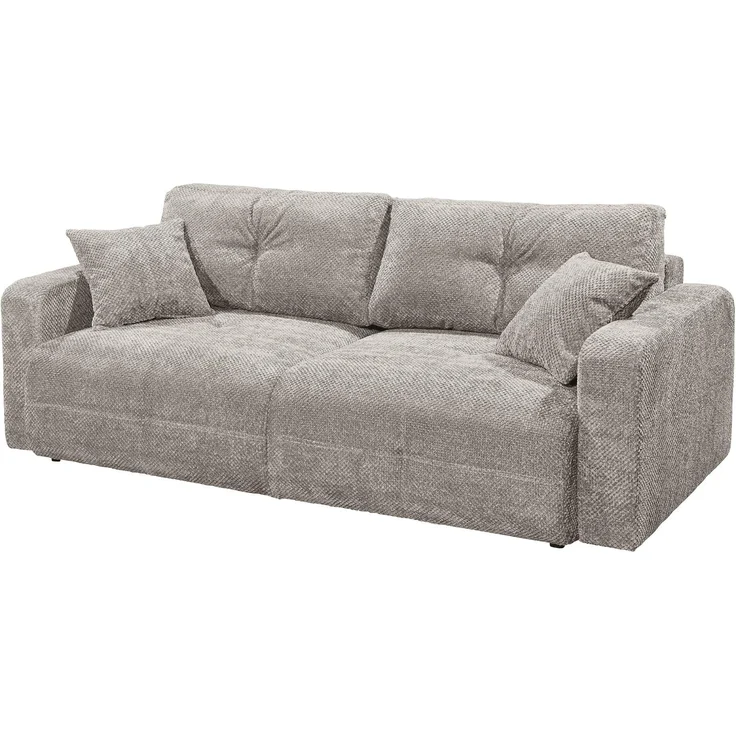Schlafsofa Bullet von ED Exciting Design – Komfortables Mikrofaser-Sofa mit Nosagfederung Farbe Taupe, Bettkasten und Liftbeschlag – Bild 4