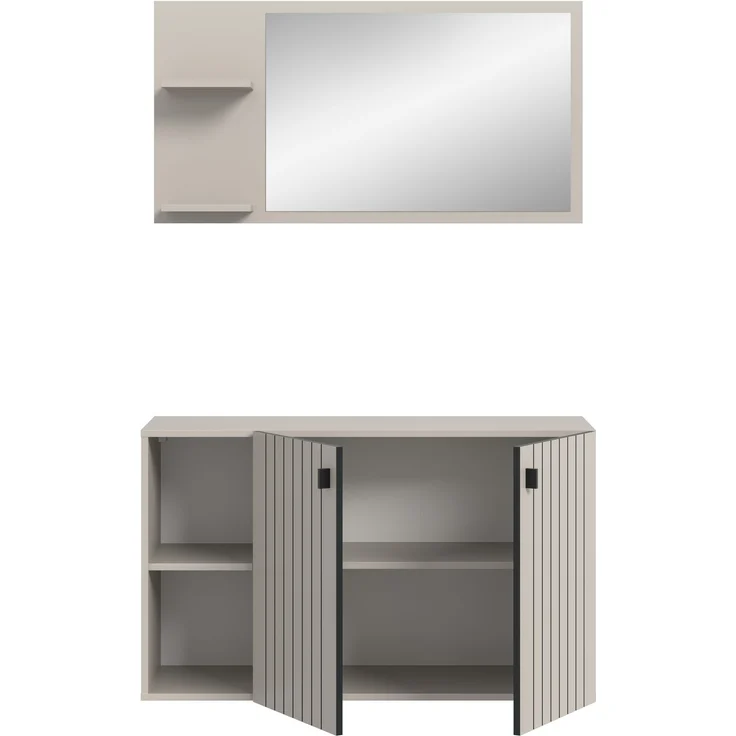 Garderobenkombination (B/H/T: 106x192x37 cm) in Kaschmir Nachbildung – Bild 3