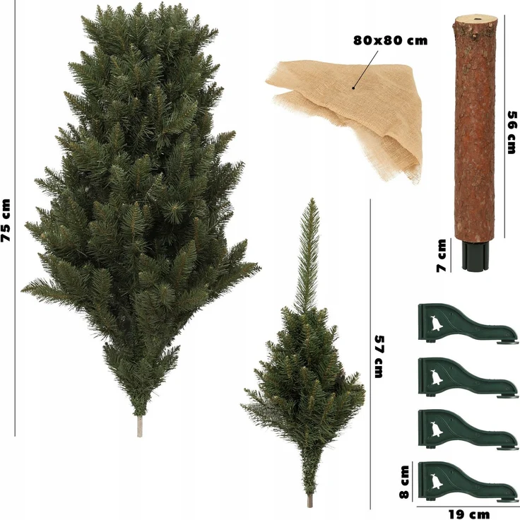 KADAX Künstlicher Weihnachtsbaum auf Stamm, 180 cm, Fichte natur – Bild 4