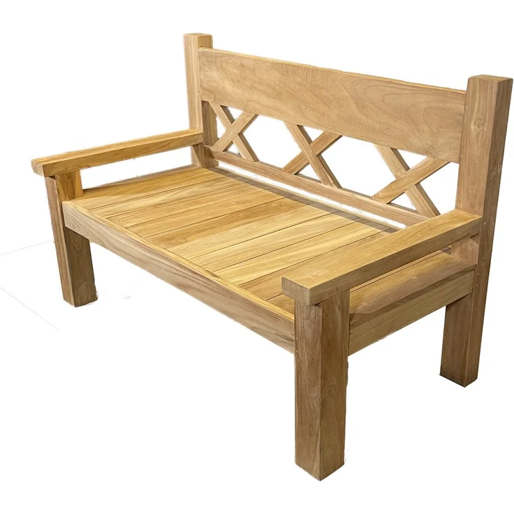 Teakholz Gartenbank JUMBO, Natural Teak – Bild 2