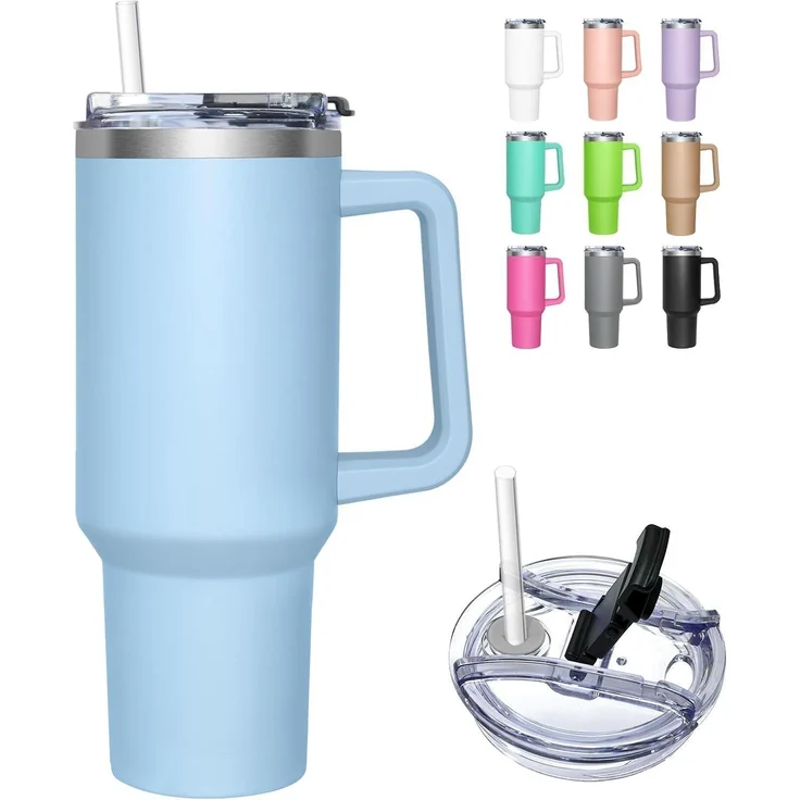 HNCY Thermobecher 1180ML Edelstahl 2-in-1 Deckel Tumbler Cup für Kaffee Tee – Bild 1