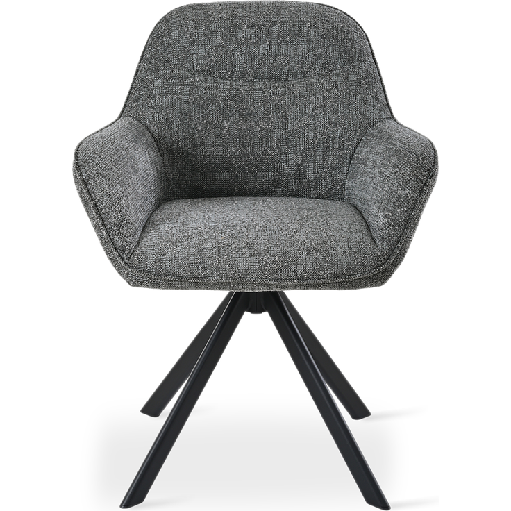 GOEURVANT 1370 Esszimmerstühle 4er-Set mit Armlehnen, 360° Drehbar, Chenille - Schiefergrau – Bild 2