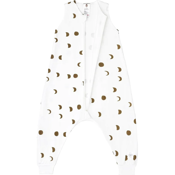 LÄSSIG Kinder Schlafoverall mit Beinen 0,5 TOG atmungsaktiv aus Jersey mit Tencel™ Lyocell/Sleeping Jumper Moon Milky, Größe 110/116 – Bild 2