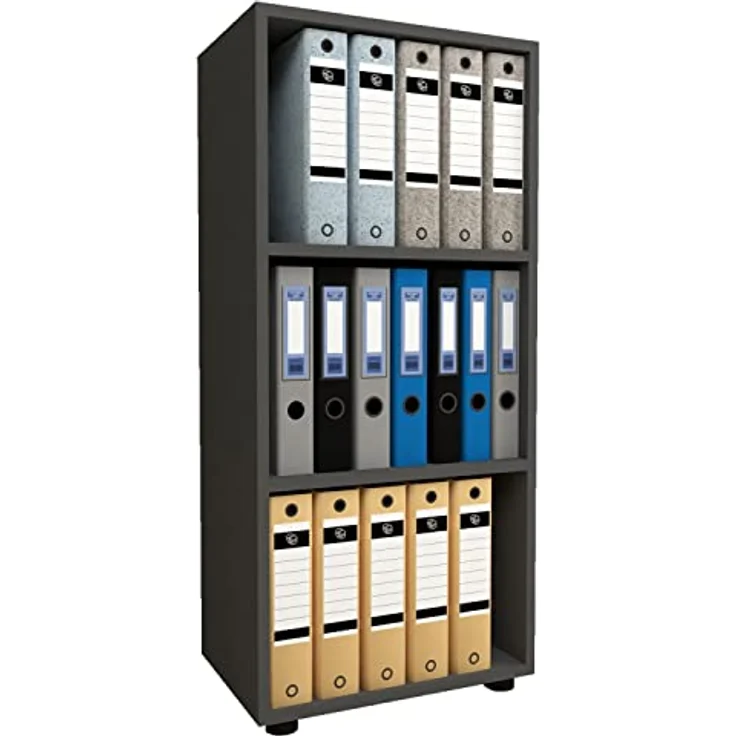 MID.YOU Mid.you Regal Anthrazit, stehend, 2 Fächer, Holzwerkstoff, 49x108x32 cm, verschiedene Größen und Holzdekore erhältlich – Bild 1