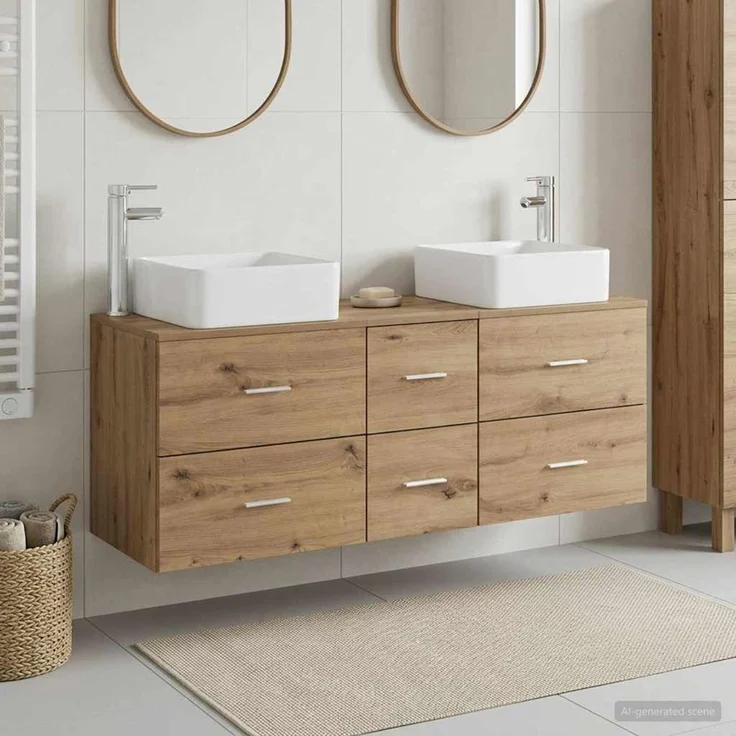 vidaXL Badezimmerschrank-Set 3 stk. Artisan-Eiche 129 x 41 x 80 cm 3405834 – Bild 1