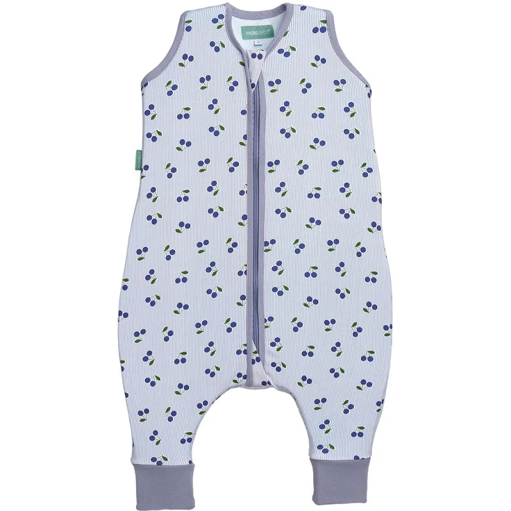 molis&co - Baby Schlafsack mit Füßen 0.5 TOG - Sommerschlafsack für Jungen - Kinder Babyschlafsack mit Beinen - 100% Baumwolle (Oeko-TEX 100), Premium Qualität - Cherries (90 cm)
