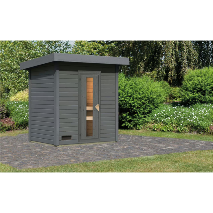 Karibu Sauna Hytti 1 terragrau ohne Ofen