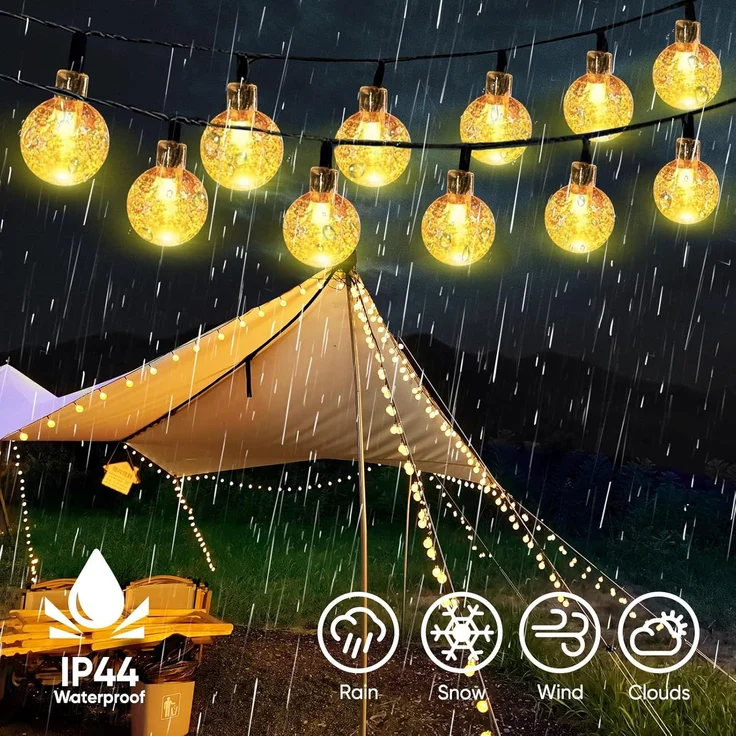 SALCAR 5m Solar LED Lichterkette für Camping Vorzelt Außen - Warm – Bild 4