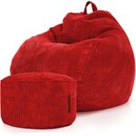 Green Bean® 2er Set Indoor XXL Sitzsack + Pouf mit EPS-Perlen Füllung - Rot