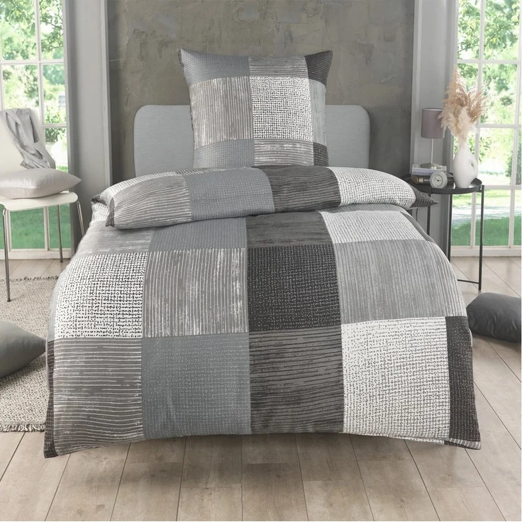 Malika Bettwäsche 135x200 + 80x80 cm atmungsaktiver Bettbezug, moderne Designs, Mikrofaser, 2 teilig, Für Allergiker geeignet, pflegeleicht, angenehm weicher Stoff – Bild 4