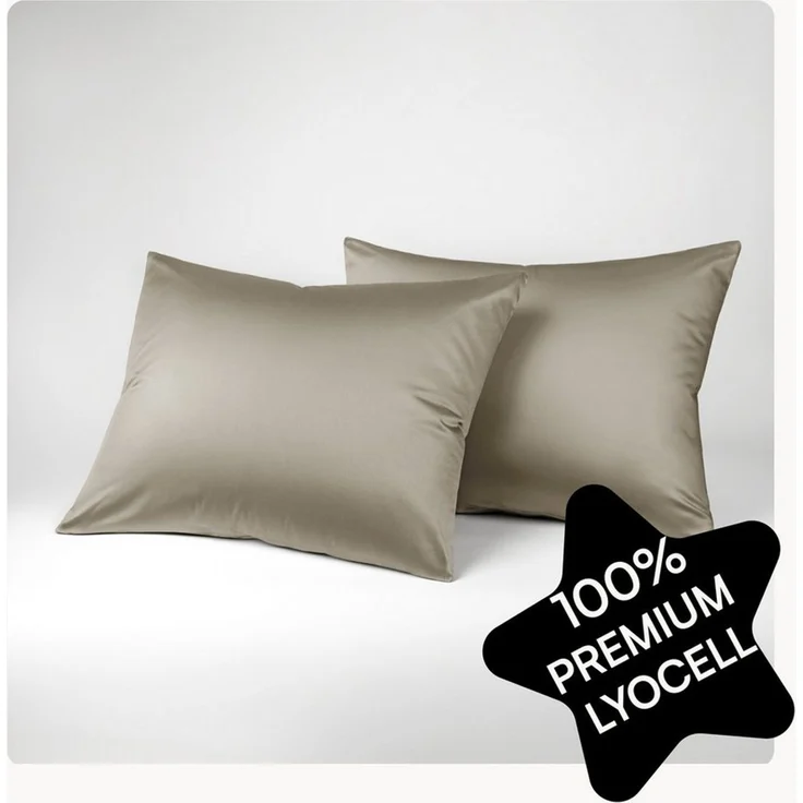 Seralino Kissenbezüge Set aus 100% Lyocell (Tencel) in Gr. 40x80, 80x80, 40x60cm, (2 Stück), besonders weich, schnelltrocknend, atmungsaktiv, aus Eukalyptusfasern – Bild 1