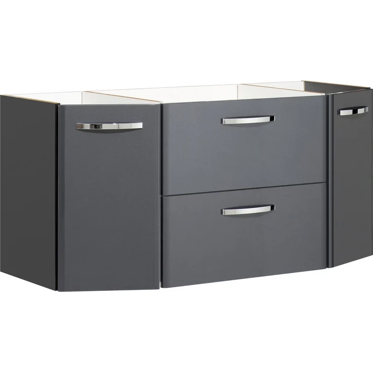 Saphir Badmöbel-Set Quickset 327 2-teilig, Waschplatz und LED-Spiegelschrank, (Set, 2-St), Anthrazit Hochglanz, inkl. Türdämpfer, 5 Türen, 1 Klappe, 1 Schublade – Bild 2