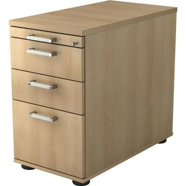 Standcontainer SC40 80cm, 2 Schübe, 1 HR, Schloss, CE Eiche