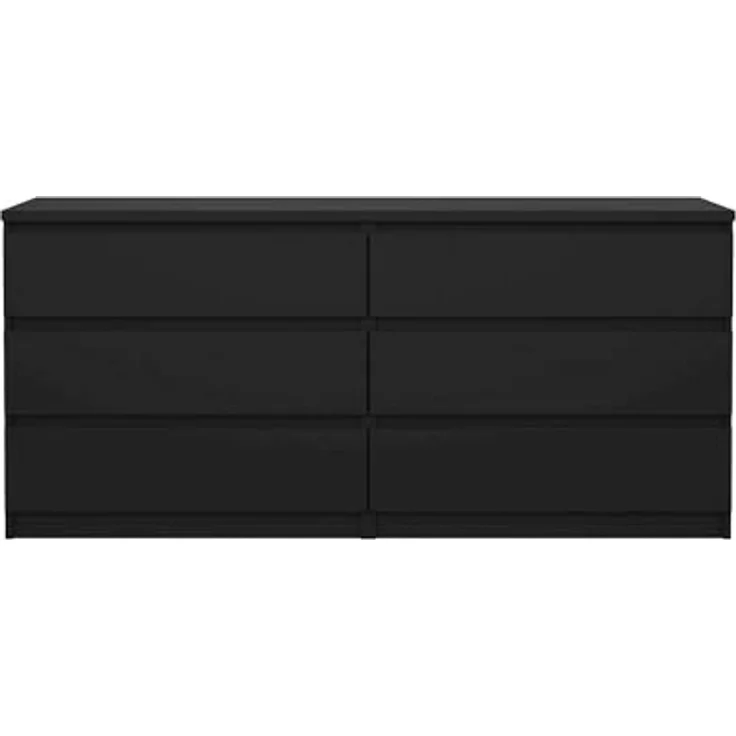 Dmora - Kommode Ingrid, Mehrzweckkommode, Schlafzimmerkommode, Schrank mit Schubladen, 154x50 h70 cm, Schwarz – Bild 7