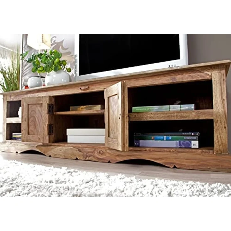 TV-Board Sheesham 150x45x45 grau geölt LEEDS #48 – Bild 4