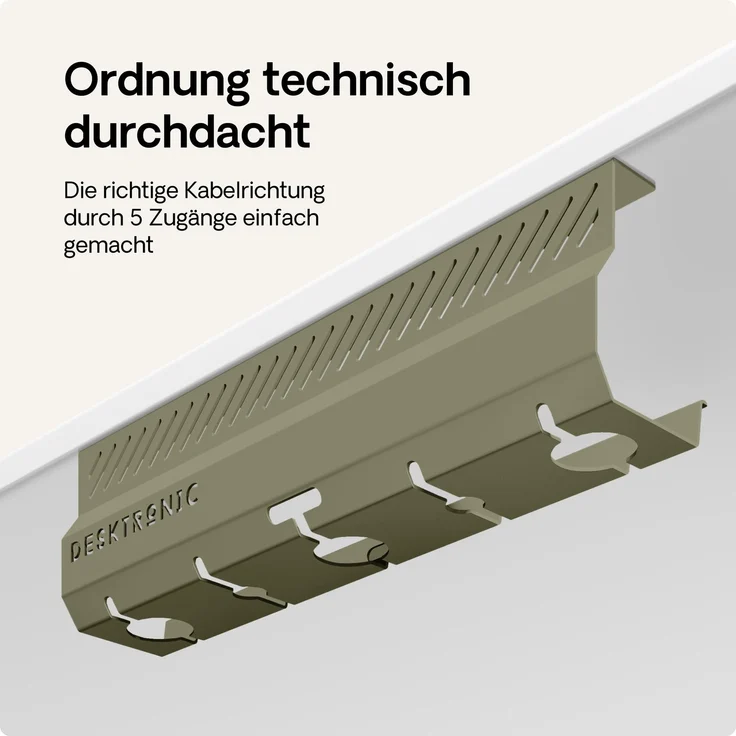Desktronic Kabelkanal Schreibtisch, 2x43cm, Hochwertiger Stahl, Kabel Organizer für Kabelführung Grün – Bild 4