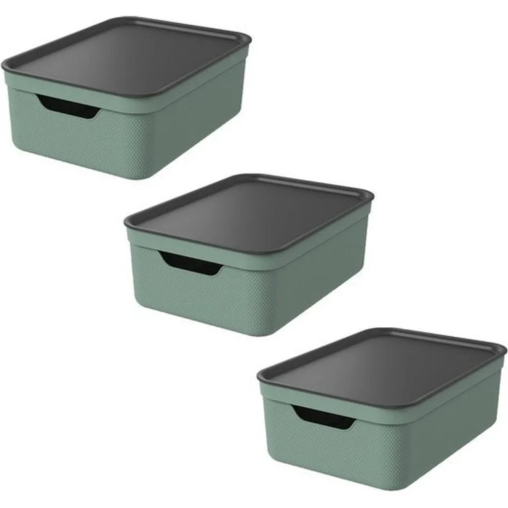 ROTHO Aufbewahrungsbox 3er Set Aufbewahrungsbox mit Deckel 10L JIVE – Bild 3