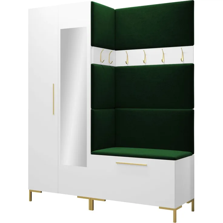 Mirjan24 Garderoben-Set Zinetto IX (Farbe: Weiß, Polo 889), 196 x 46 x 158 cm