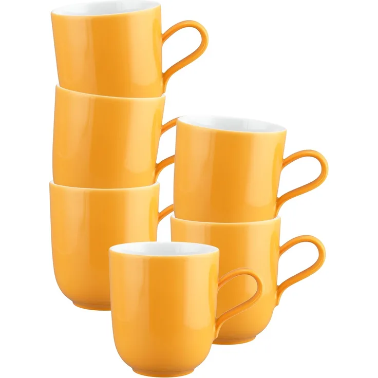 Seltmann Weiden Liberty Pure Colors Henkelbecher 400 ml 6er Set - Mango Orange