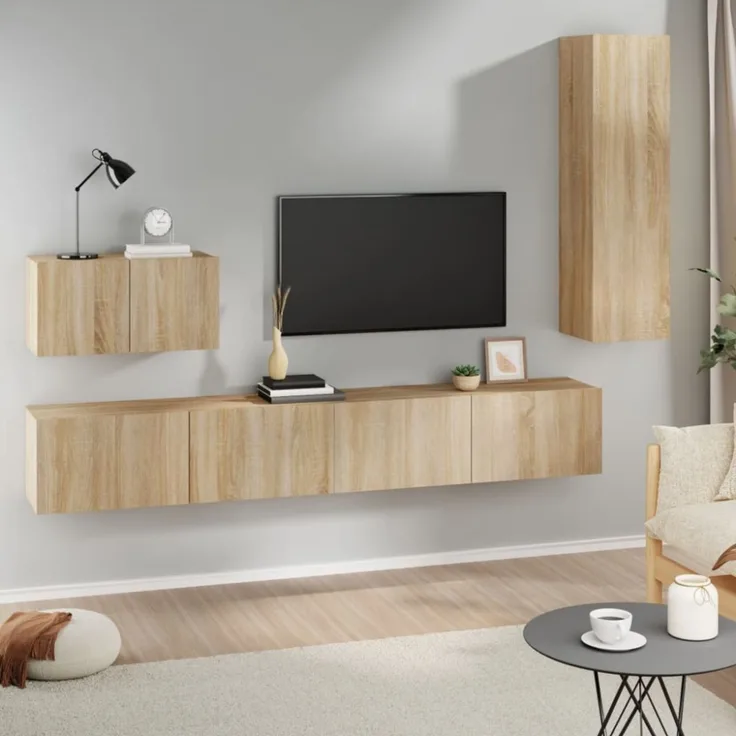 vidaXL 4-tlg. TV-Schrank-Set Sonoma-Eiche Holzwerkstoff 3114328