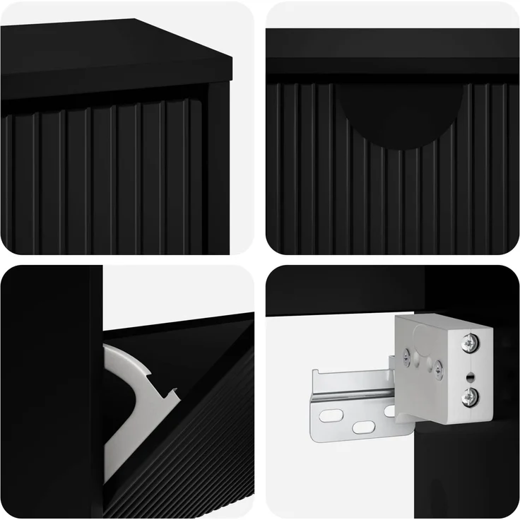 vidaXL Schuhschrank VENRAY 70 x 17 x 43 cm Holzwerkstoff Schwarz 8020055 – Bild 8