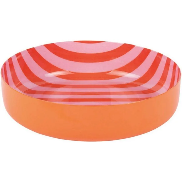 Present Time Servierschale Schale Animado Orange Pink gestreift (18,5cm)