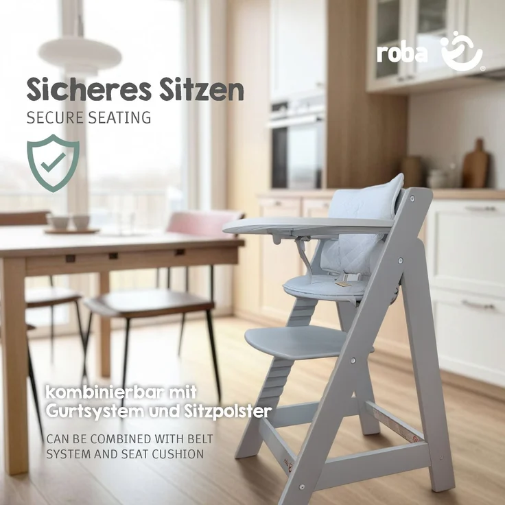 roba Plastikessbrett - Erweiterung & Zubehör für Hochstuhl Sit Up Flex, Liv Up & Born Up - Kompatibel mit Gurtsystem und Hochstuhlauflagen - Schnelle Klickbefestigung - Einfache Reinigung - Weiß – Bild 10