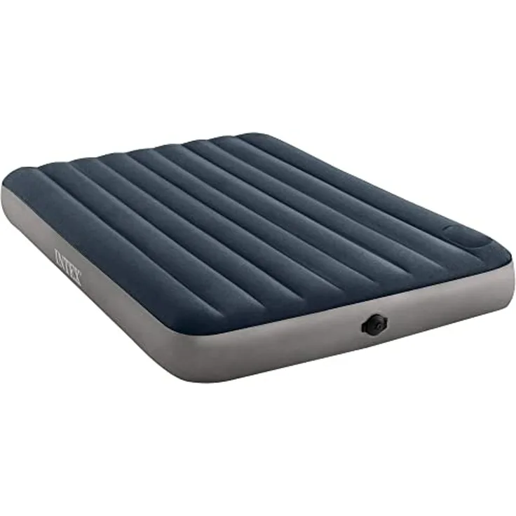 Intex 'Single High Queen' Luftmatratze selbstaufblasbare, grau / blau, 152 x 25 x 203 cm