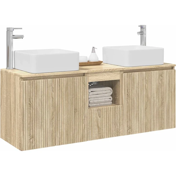 vidaXL Badezimmerschrank-Set 3 stk. Sonoma-Eiche 135 x 35 x 80 cm 3405659 – Bild 3